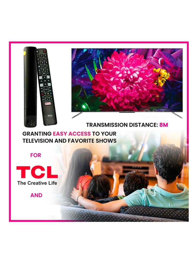 ريموت كنترولز جهاز تحكم عن بُعد لتلفزيون TCL الذكي – متوافق مع جميع شاشات LED وLCD وUHD - Image 5