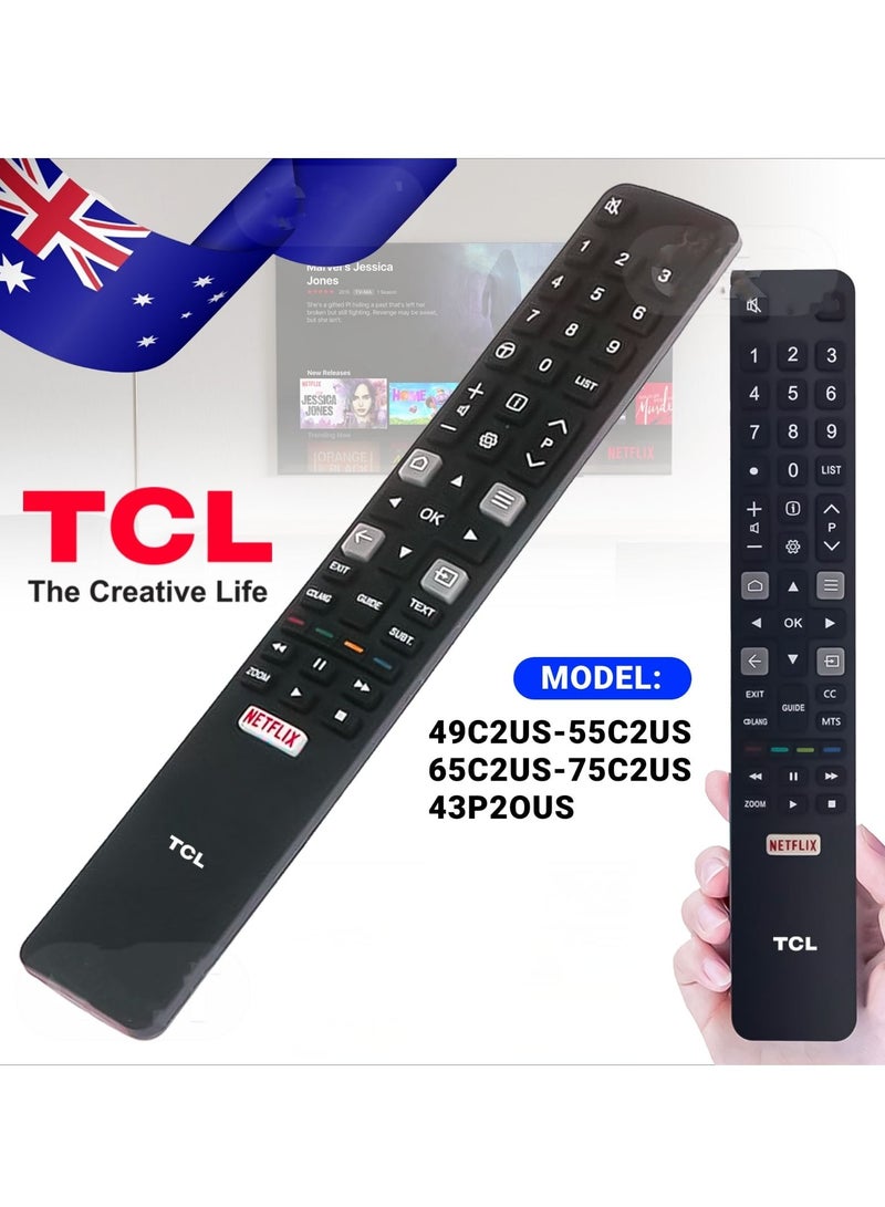 ريموت كنترولز جهاز تحكم عن بُعد لتلفزيون TCL الذكي – متوافق مع جميع شاشات LED وLCD وUHD - Image 1