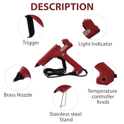 THEMISTO 300 Watts Multi-Temperature Electric Hot Melt Glue Gun With 5 Super Strong Gumming Glue Sticks (TH-GG300) - Image 3