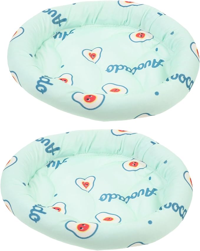 2pcs Pet Cooling Mat for Small Animals Non- Bedding for Hamsters Guinea Pigs and More Soft and Comfortable Floor Pad Avocado 22X22X2CM Green - Image 1