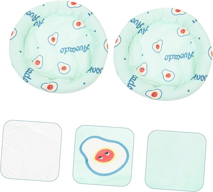 2pcs Pet Cooling Mat for Small Animals Non- Bedding for Hamsters Guinea Pigs and More Soft and Comfortable Floor Pad Avocado 22X22X2CM Green - Image 2