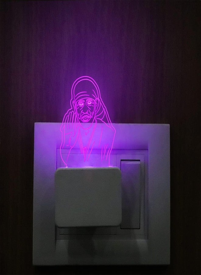 StarLaser مصباح ليلي ثلاثي الأبعاد من StarLaser مزود بإضاءة LED مع قابس لتغيير الألوان بسبعة ألوان (ساي بابا) - Image 1