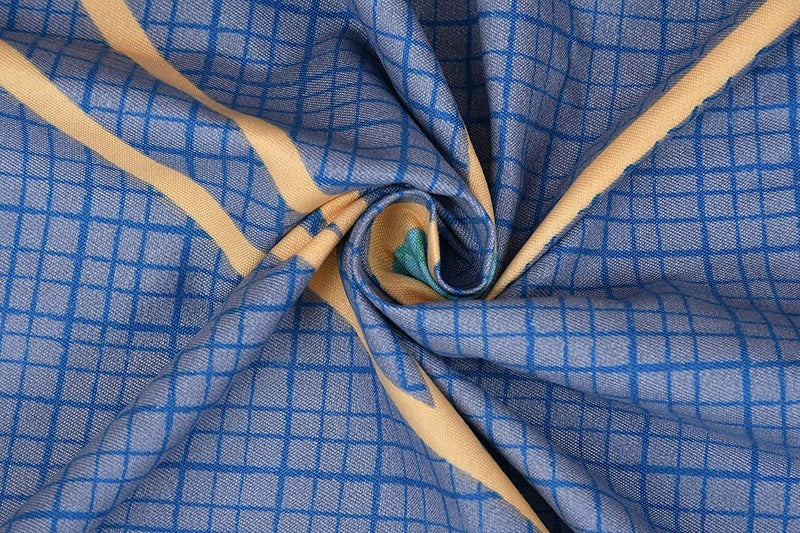 TIB 130 GSM Cotton Feel Polycotton Quilt Cover Blanket Cover Razai Duvet Cover for Double Size Duvets with Zip 90x 100 Abst Blue - Image 3