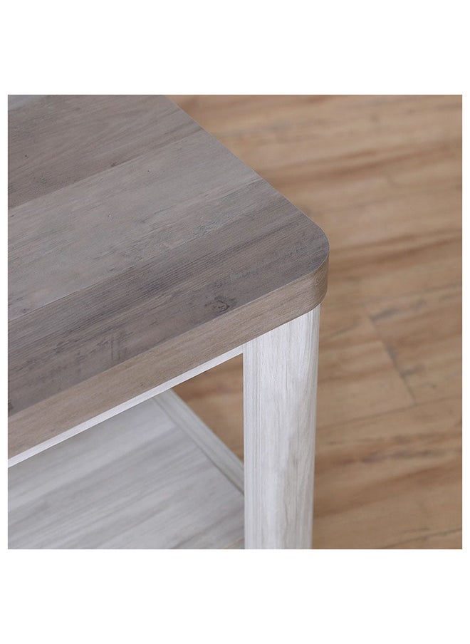 DANUBE HOME Olivos Coffee Table With Shelf Multi Functional Living Room Desk Space Saving Center Table Furniture For Home Living Room L 120 x W 54 x H 45 cm Ash Grey / Oak  - Image 4