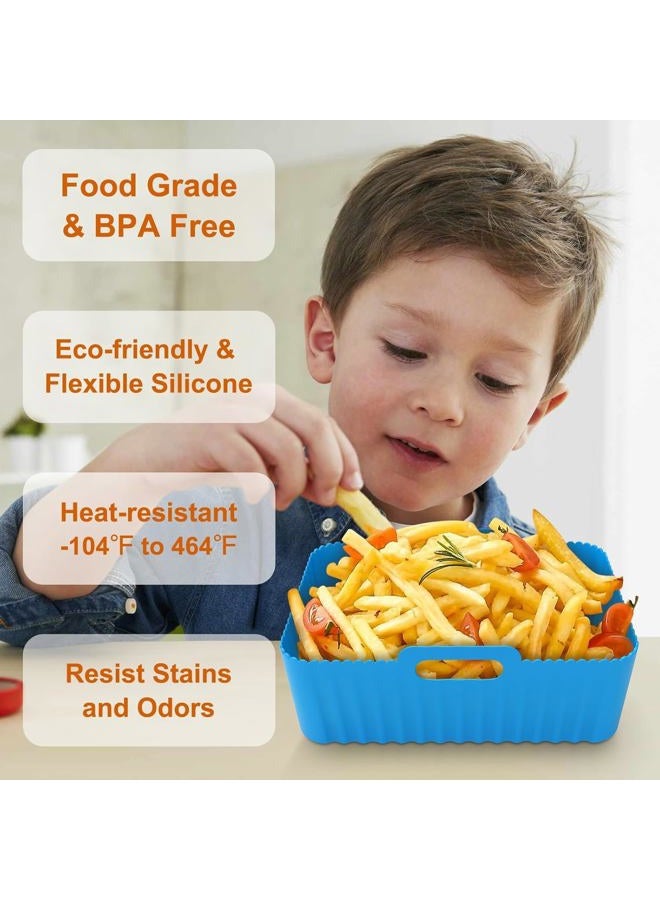 Seropy Silicone Air Fryer Liners Rectangle 2 Pack 8.6 Inch Airfryer Liners 8-10 QT Dual Air Fryer Liners Reusable Pot Oven Liner Backing Tray, Air Fryer Basket Silicone Mat Bowl Air Fryer Accessories Kitchen - Image 4