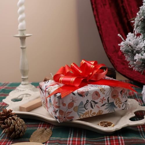 Chocozone 100Pcs Pull Flower Ribbon for Gift Wrap & Decoration Multicolor Pull Ribbon Bows (Size : 15) Pull Ribbons for Gift Wrapping (Red) - Image 4