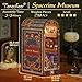 Tonecheer DIY Book Nook Kit for Adults 3D Wooden Puzzle Bookend Miniature House Kit Booknook Bookshelf Insert Decor with Dust Cover and LED Lights Gifts Spacetime Museum - Image 4