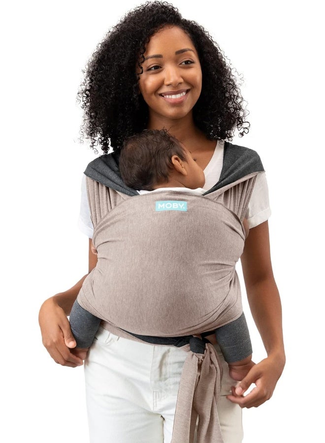 Moby Baby Wrap Carrier Reversible for Newborns to Toddlers (8-33lbs), Infant Sling Carrier, Ultra Lightweight & Hands Free Design, Adjustable for All Body Types (Taupe/Charcoal) - Image 1