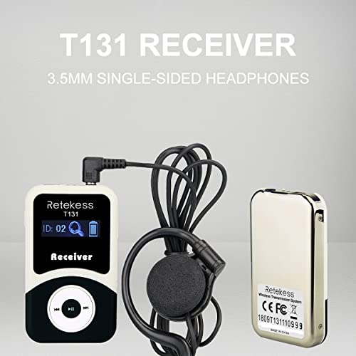 Retekess T130 Church Translation Device, Tour Guide System Rechargeable, Simple Basic, Clear Sound Quality, Whisper Devices for Church, Factory, School (1 Transmitter 5 Receivers) - Image 5