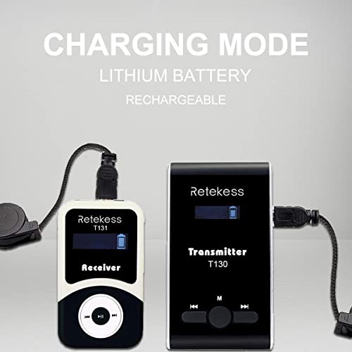Retekess T130 Church Translation Device, Tour Guide System Rechargeable, Simple Basic, Clear Sound Quality, Whisper Devices for Church, Factory, School (1 Transmitter 5 Receivers) - Image 3