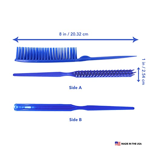 Allegro Combs 60 Parting Three Row Combs Salon Hairstylist Hairdresser Detangle Combs For Natural Hair And Wigs For Curly Hair Made In The Usa 2 Pcs. (Royal Blue) - Image 2