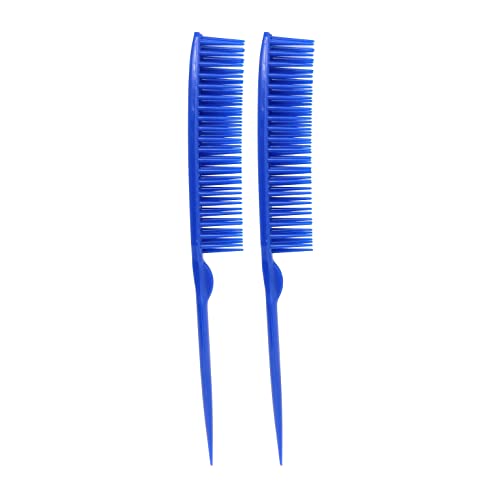 Allegro Combs 60 Parting Three Row Combs Salon Hairstylist Hairdresser Detangle Combs For Natural Hair And Wigs For Curly Hair Made In The Usa 2 Pcs. (Royal Blue) - Image 1