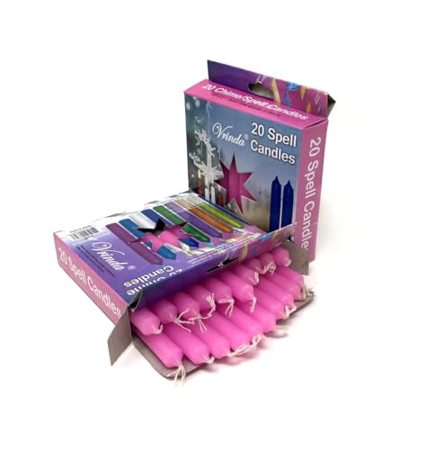 Vrinda® Set of 20-4" Mini Chime Ritual Spell Unscented Taper Candles – Ideal for Chime/Altar/Spell Work (Pink) - Image 3