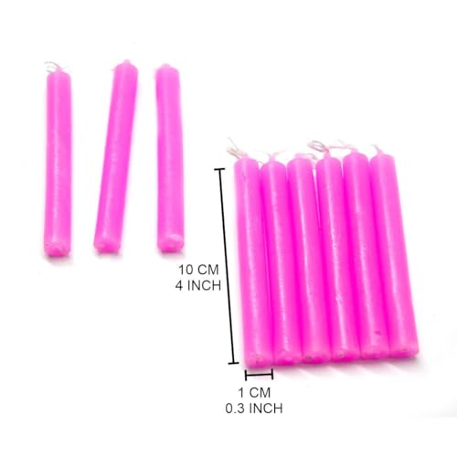 Vrinda® Set of 20-4" Mini Chime Ritual Spell Unscented Taper Candles – Ideal for Chime/Altar/Spell Work (Pink) - Image 2