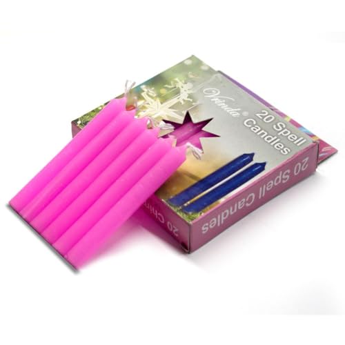 Vrinda® Set of 20-4" Mini Chime Ritual Spell Unscented Taper Candles – Ideal for Chime/Altar/Spell Work (Pink) - Image 1