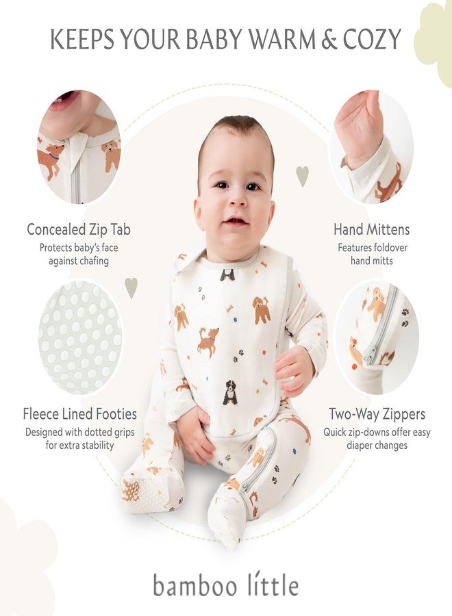 Bamboo Little Soft Baby Footie Pajamas, Baby Clothes, Newborn Sleepers, 95% Viscose and 5% Spandex, 0-24 Months, Dog, 3-6 Months - Image 2