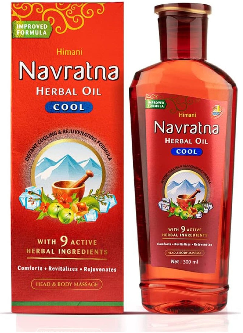 Navratna Head & body Massage Herbal Cool Oil 300 ml  - Image 2