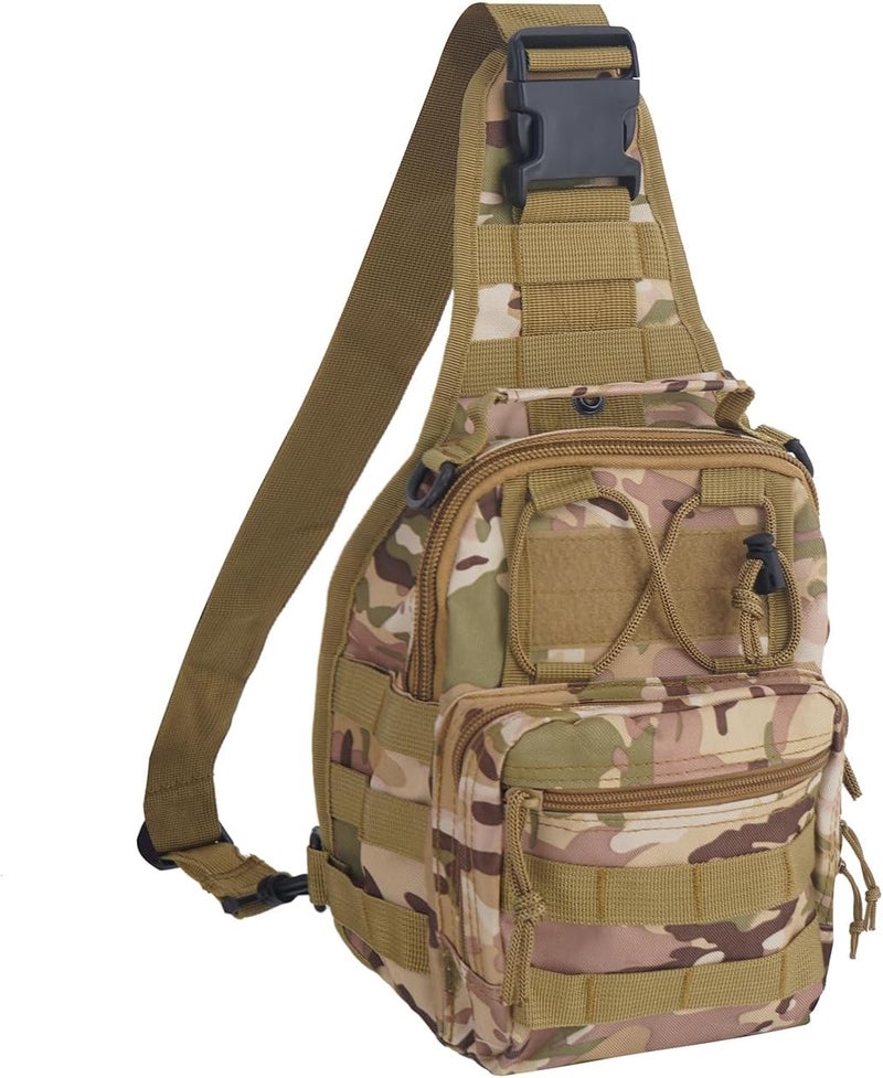 FAMI Outdoor Tactical Bag Backpack, Military Sport Bag Pack Sling Shoulder Backpack Tactical Satchel for Every Day Carry (CP) - Image 1