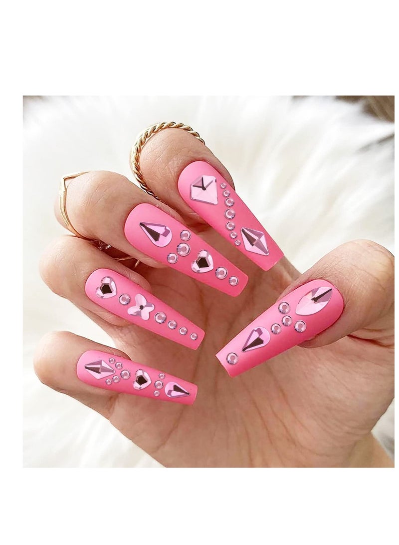 KASTWAVE Nail Rhinestones Nail Art Gemstones, 660PCS 3D Multi Shapes Flatback Nail Crystals Diamonds for Nail Design, Sparkle Nail Beads with Wax Pen for DIY Craft Makeup Dressup Manicure Decoration - Image 3