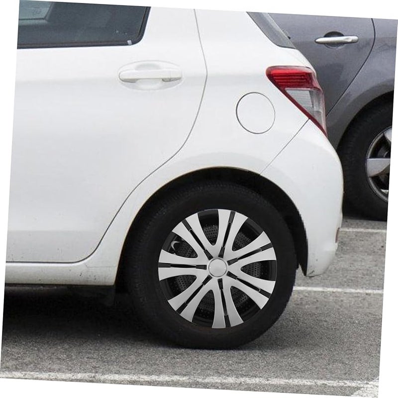 أسود 4 قطع أغطية عجلات السيارة مناسبة لعدة مركبات أغطية مركزية - Image 5