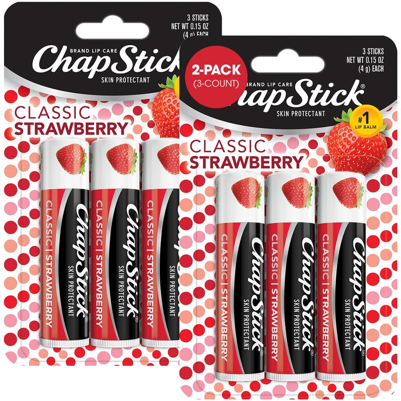 ChapStick Classic Strawberry Lip Balm 6Count  Tinted Lip Moisturizer Juicy  Sweet 015 Oz Ea