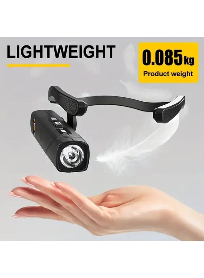 Da Black Motion Sensor LED Headlamp 5 Modes Type C Rechargeable Adjustable Headband - Image 3