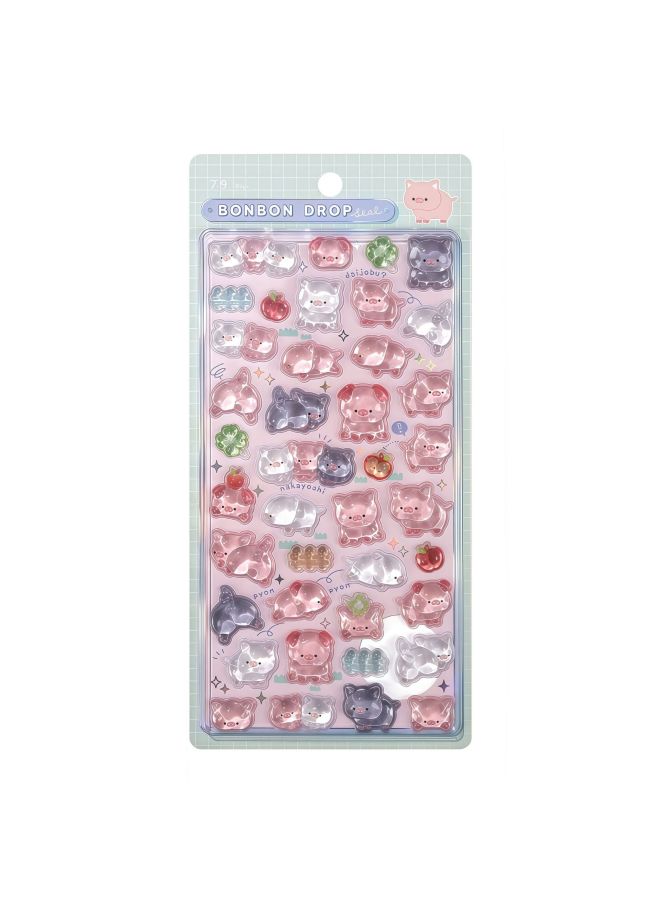 Flash Hot Shimmer Stickers 3d Relief Stickers Solid Children's Cartoon Animal Crystal Phone Case Decorations - Image 1