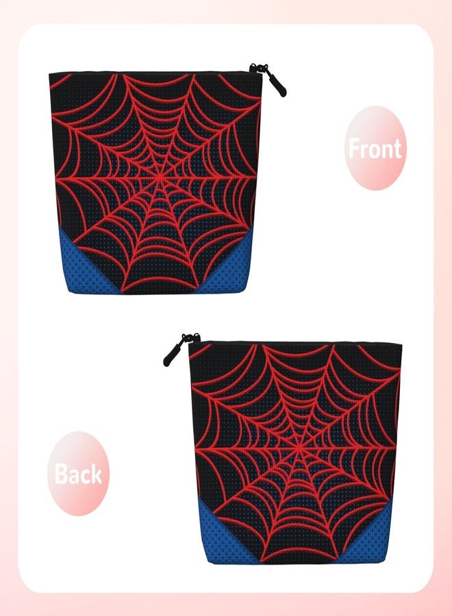Black Spider Web Travel Toiletry Bag for Boys - Cute Small Water-resistant Makeup Bag for Kids & Women - Foldable Cosmetic Organizer Storage Bag for Toiletries Accessories Bathroom Stuff - Image 2