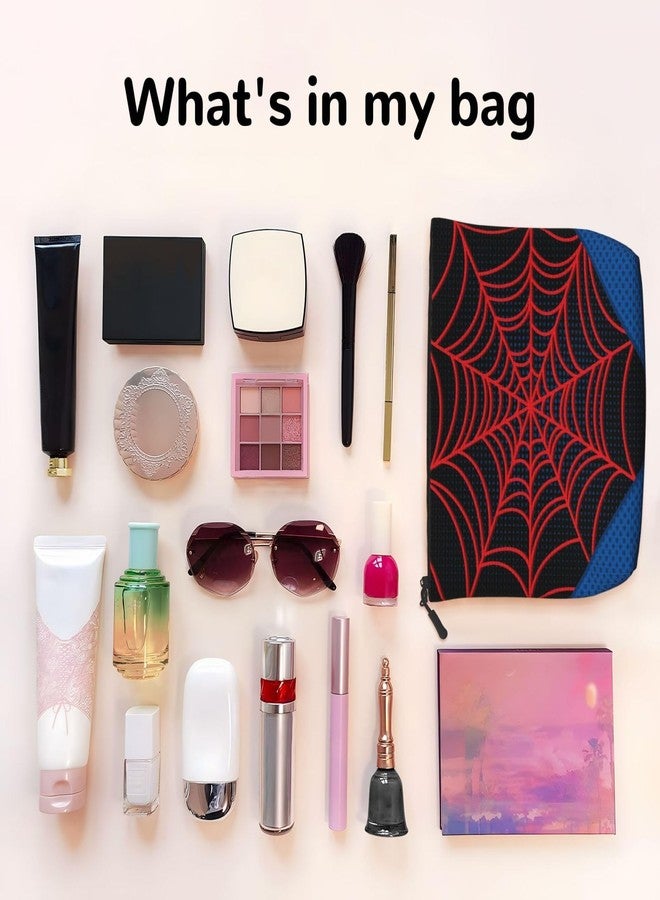 Black Spider Web Travel Toiletry Bag for Boys - Cute Small Water-resistant Makeup Bag for Kids & Women - Foldable Cosmetic Organizer Storage Bag for Toiletries Accessories Bathroom Stuff - Image 3