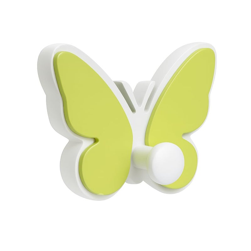 FLY FROG Wooden Decorative Fun Wall Hooks for Kids Room Décor | Decorate Nursery & Playroom Wall Mounted Hooks | Thoughtful Return Gift and Birthday Gifting Option (Butterfly_Green) - Image 1