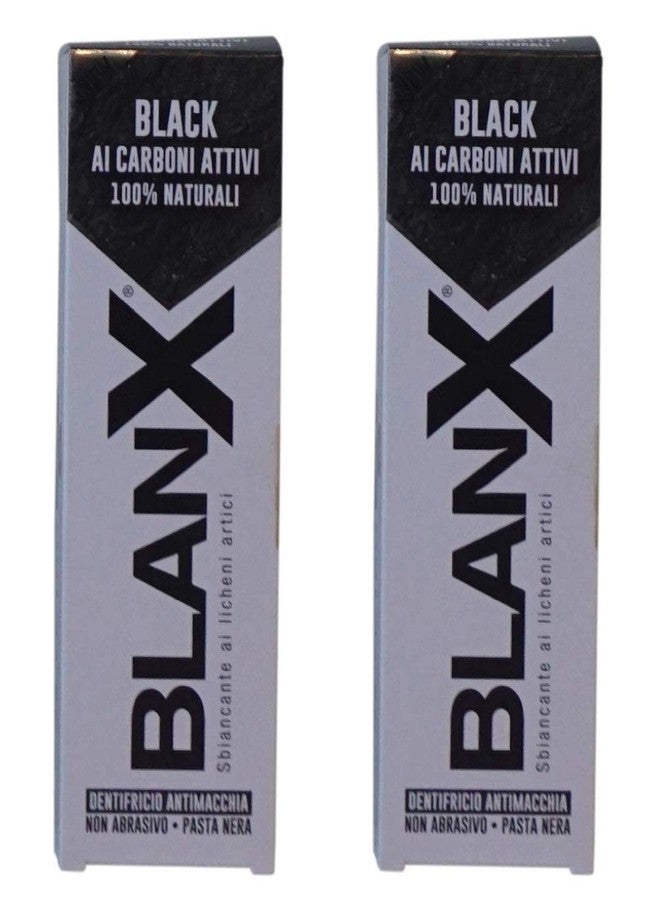 BlanX: "Black" Whitening Black Toothpaste - 2.54 Fluid Ounces (75ml) Tube (Pack of 2) [ Italian Import ] - Image 1