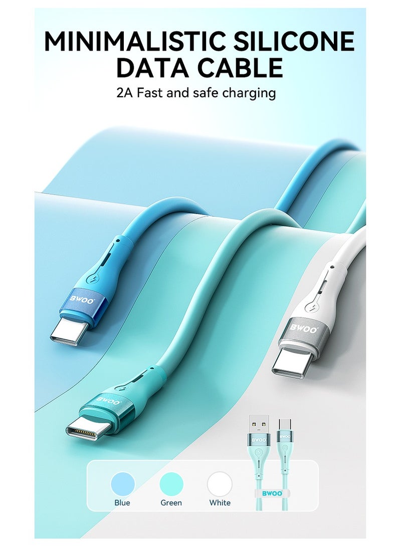 بوو كابل بيانات شحن سريع من USB-A إلى Type-C، أبيض - Image 2