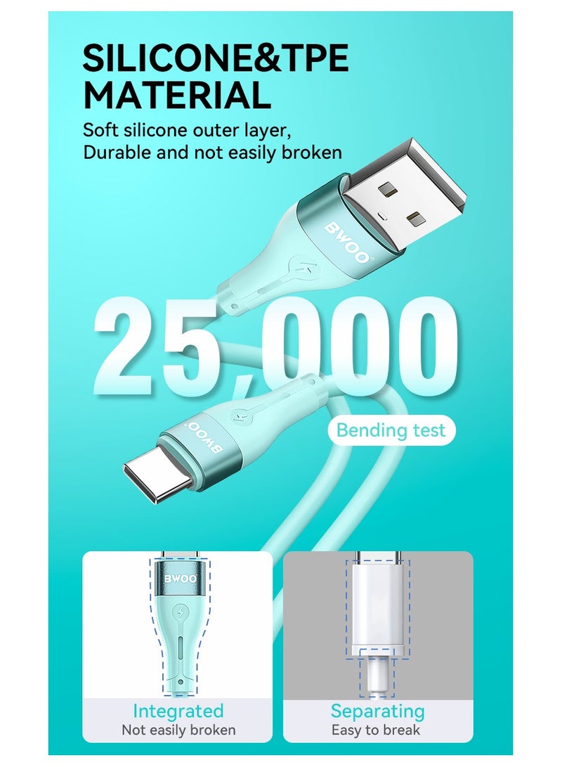 بوو كابل بيانات شحن سريع من USB-A إلى Type-C، أبيض - Image 4