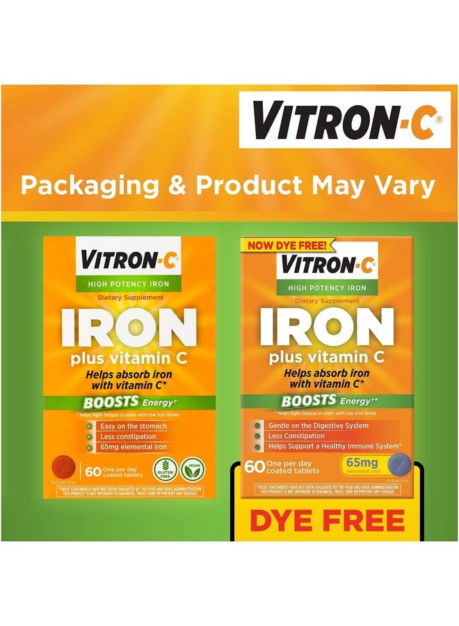 Vitron-C High Potency Iron Supplement with Vitamin C Tablets, Pack of 3 (60 Count Each) - Image 3