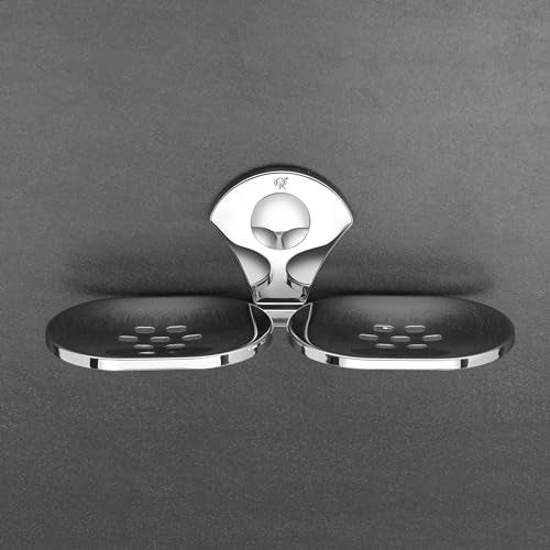 Raxon Innovation Stainless Steel Chrome Finish Square Double Soap Dish Holder for Bathroom Soap Case/Soap Stand for Kitchen, Bathroom Accessories (Pack of 1) (Royal Double SOAPDISH) - Image 1