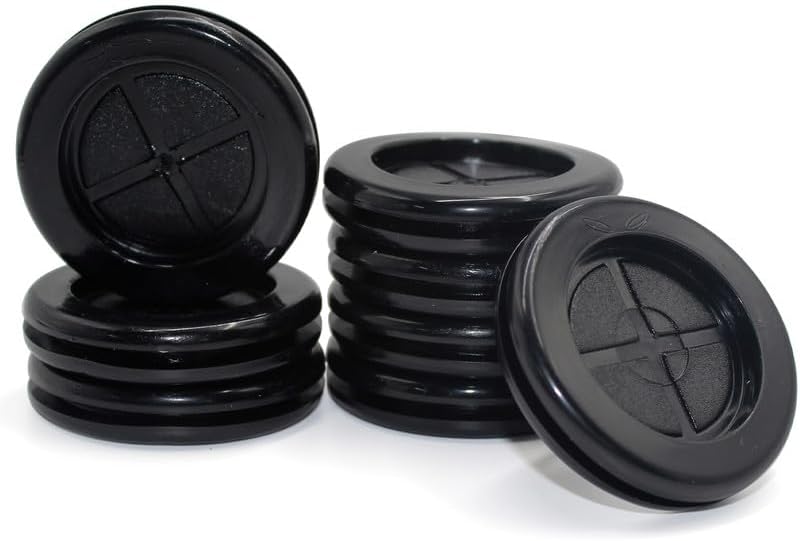 EASYEAH Store 1-9/16 in Rubber Grommets for Wiring, 1-1/4 in ID, Double-Sided Rubber Plugs for Round Holes, Firewall Grommet Automotive, Wire Cable Protection for Metal Electric Box, 8 Pcs 32x40 mm, Black - Image 1