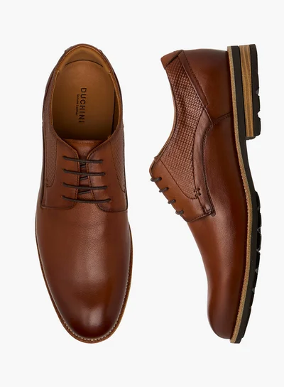 DUCHINI Men's Textured Lace-Up Derby Shoes