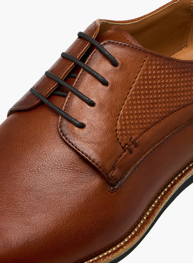 DUCHINI Men's Textured Lace-Up Derby Shoes