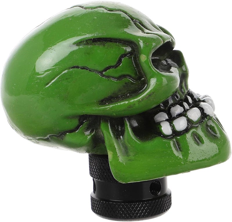 Skull Head Gear Shift Knob Universal Manual Car Stick Shifter Handle Green Sturdy Replacement Car Transmission Lever for Auto and Manual Vehicles - Image 1
