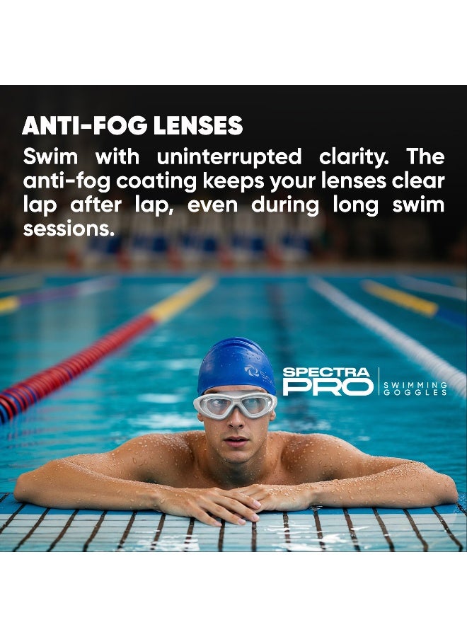 SOLPRO Spectra Pro Adult Swimming Goggles (Grey/White) - Image 2