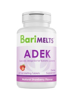 BariMelts Adek Dissolvable Bariatric Vitamins Natural Strawberry Flavor 60 Fast Melting Tablets  - Image 1
