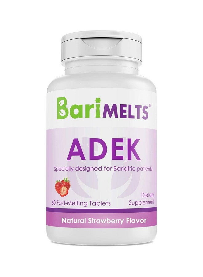 BariMelts Adek Dissolvable Bariatric Vitamins Natural Strawberry Flavor 60 Fast Melting Tablets - Image 2