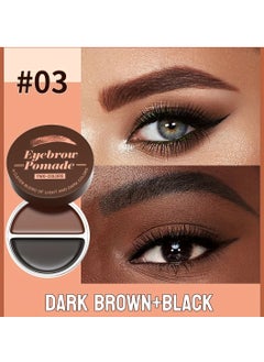 HelloKiss 2 Color Eyebrow Pomade Natural Long Lasting Waterproof Eyebrow Makeup Gel with Eyebrow Brush Eyebrow Color Cream and Eyebrow Styling Brow Shaping Gel Pomade Dark Brown and Black 03  - Image 2