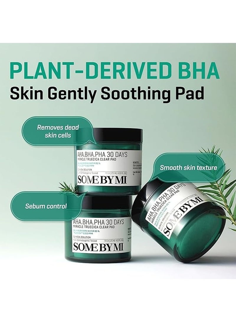 Some by Mi Aha Bha Pha 30 Days Miracle Truecica Clear 70 Pad - Mild Exfoliating Face Toner Pad - Clinical Solution For Skin Wastes, Sebum And Oiliness Care 125ml - Image 3