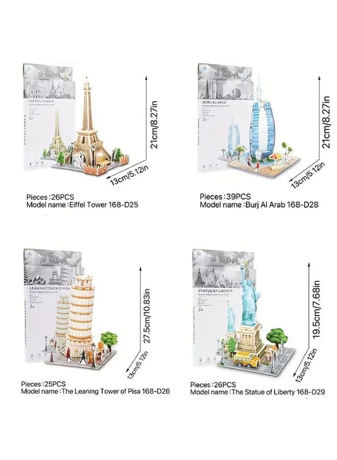 Burj Al Arab 3D Puzzle Building Kit Educational DIY Model for Teens and Sports Fans - Image 3