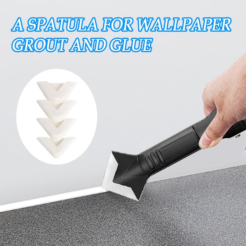 Black Suit Caulking Spatula Set Wall Floor Grout Finishing Tool For Home Improvement - Image 3