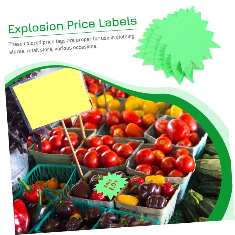 Fluorescent Explosion Price Labels 250 Pack Blank Sticker Paper For Retail Pricing Tags - Image 3