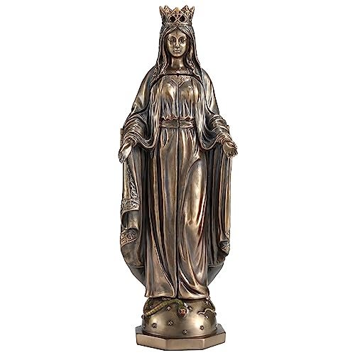 Veronese Design 8 18 Inch Lady of Grace with Polyptych Sculpture of Pieta Resin Statue Cold Cast Bronze Finish - Image 3