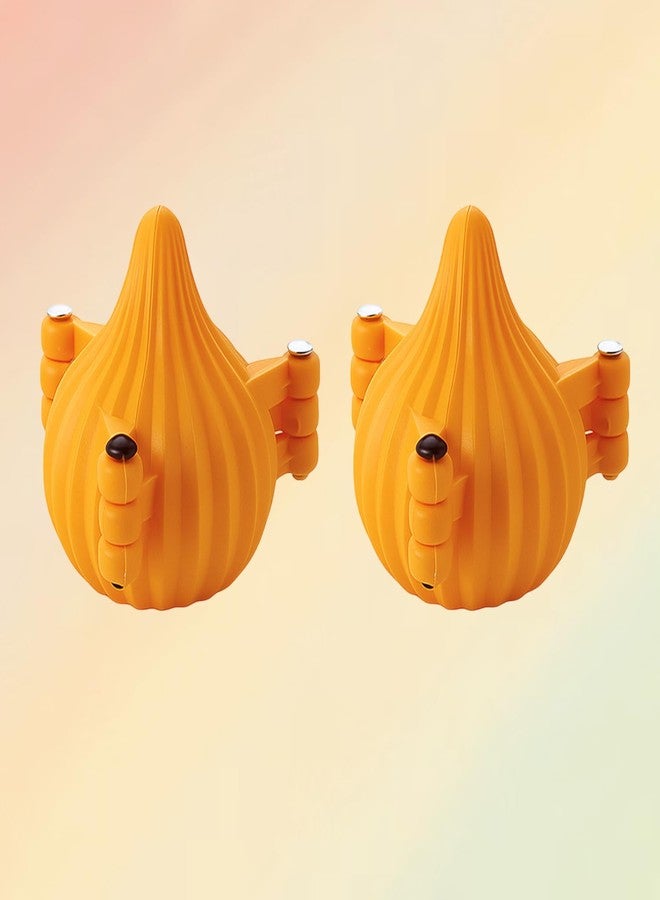 Oc9 Plastic 3 Fold Modak Maker Mould | Laddoo Moulder | Chocolate Modak Shaper Sacha Set for Ganpati, Diwali, Dussehra, and Other Festival (Pack of 2) Orange - Image 1