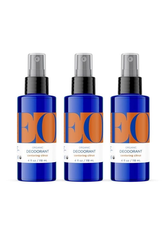 EO Organic Deodorant Spray, 4 Ounce (Pack of 3), Citrus, Organic Plant-Based, Botanical Extracts  - Image 1